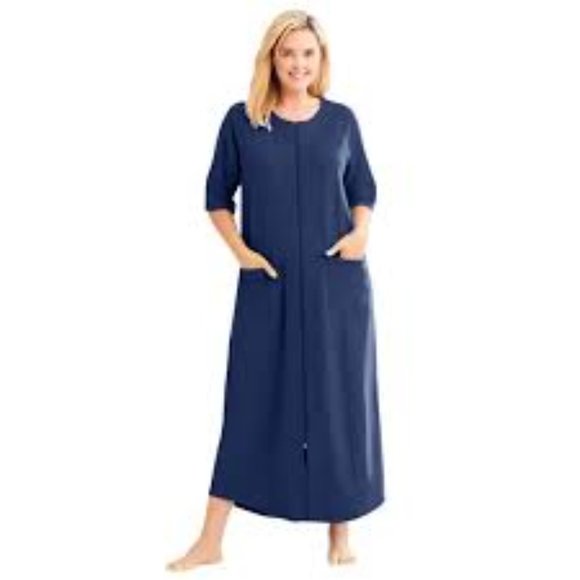 Dreams Co. Other - Dreams Co Navy French Terry Zip Front Robe Size 4x